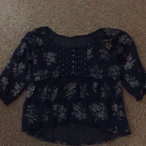 Abercrombie & Fitch Sheer Shirt With Gold Accents